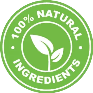 The 100% Natural Ingredients mark from the vendor artwork
