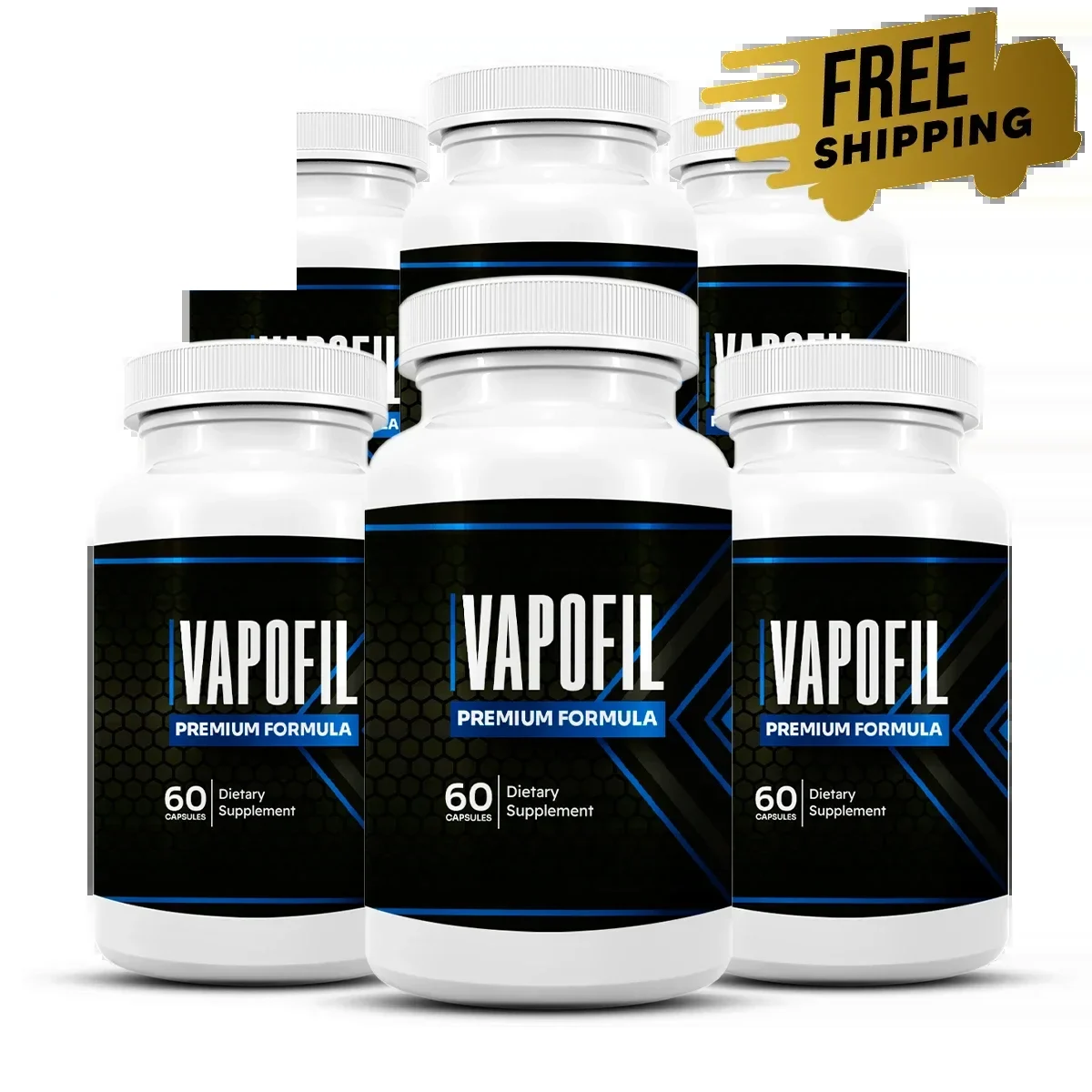 Three Vapofil bottles with the seller's free shipping flash