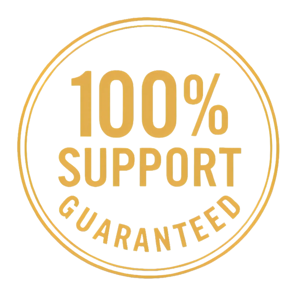 The seller's 100 per cent support guaranteed roundel, from the vendor artwork